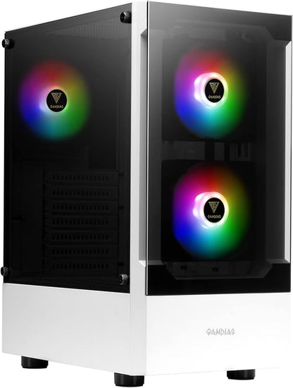 GAMDIAS TALOS E3 White Gaming pc case, Mid-Tower ATX Case